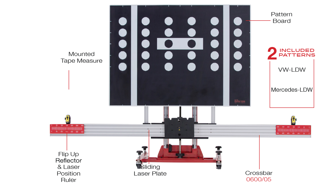 Autel ADAS standard frame with package. Comes with VW-LDW and Mercedes-LDW