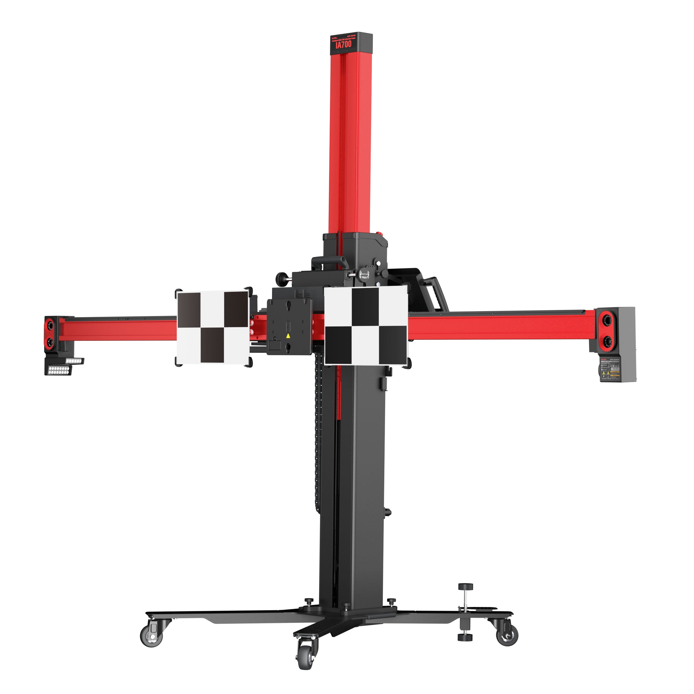The IA700 frame angled to the right with the targets on it.