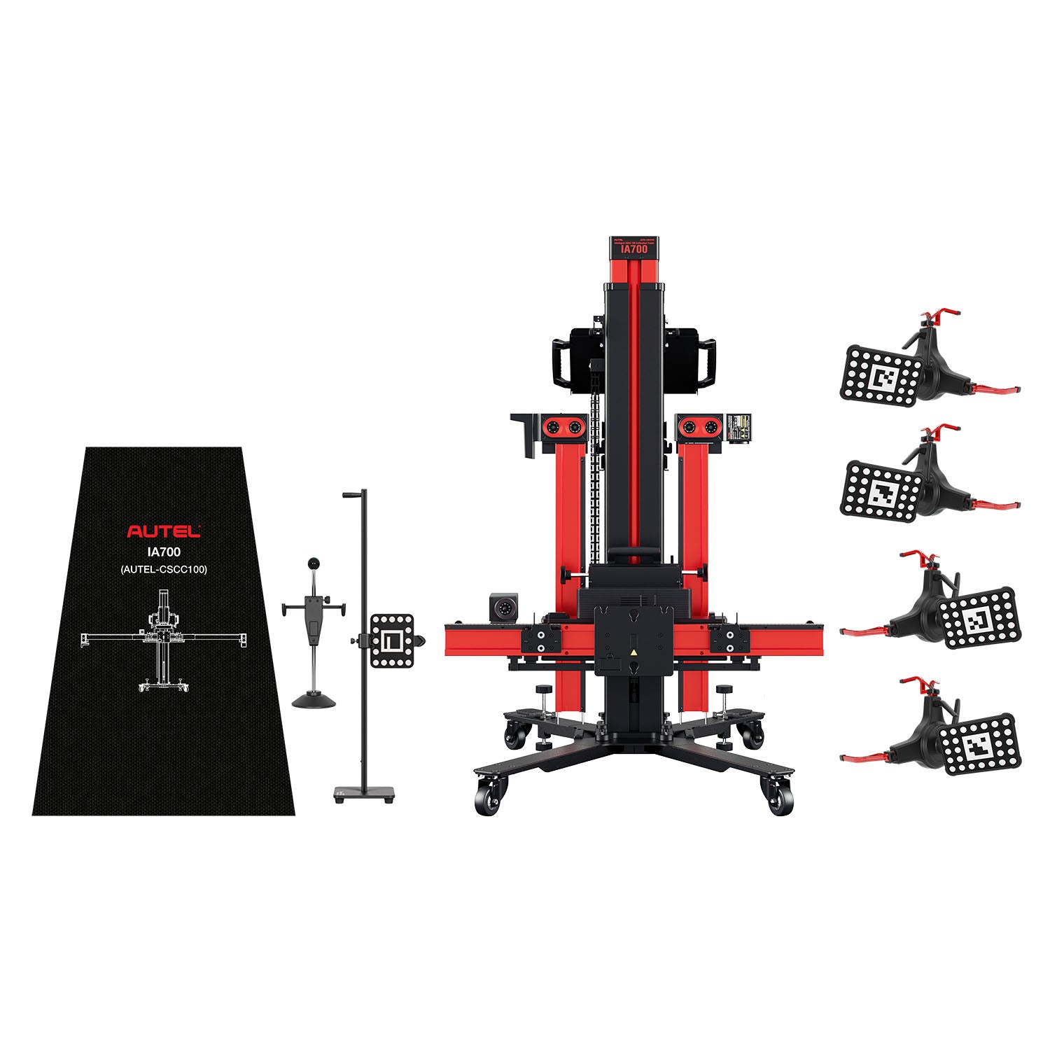 Steering wheel lock and brake chocks included with IA700 system