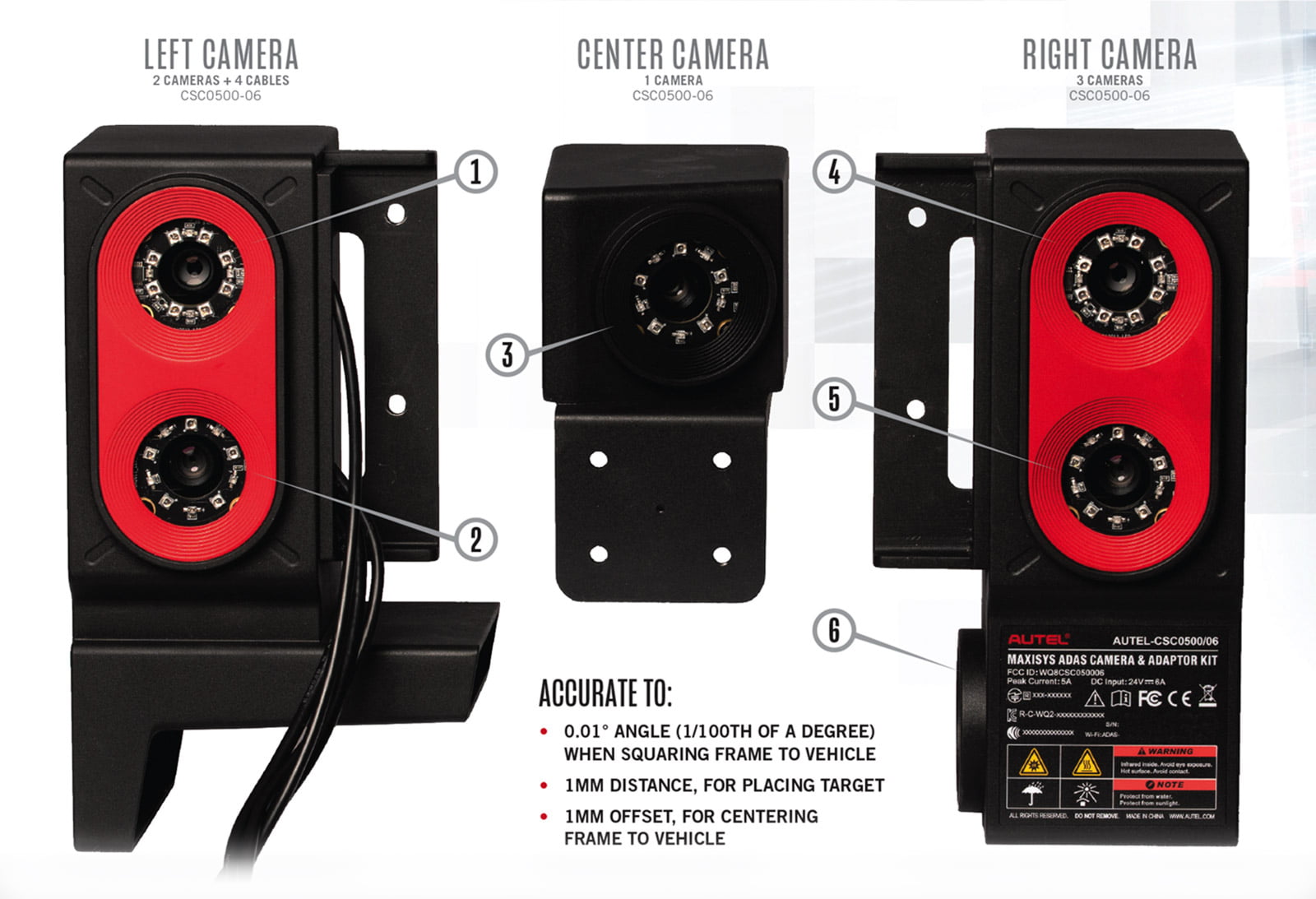 IA800 sensors, 3 sensors, right center and left cameras AUTEL ADAS