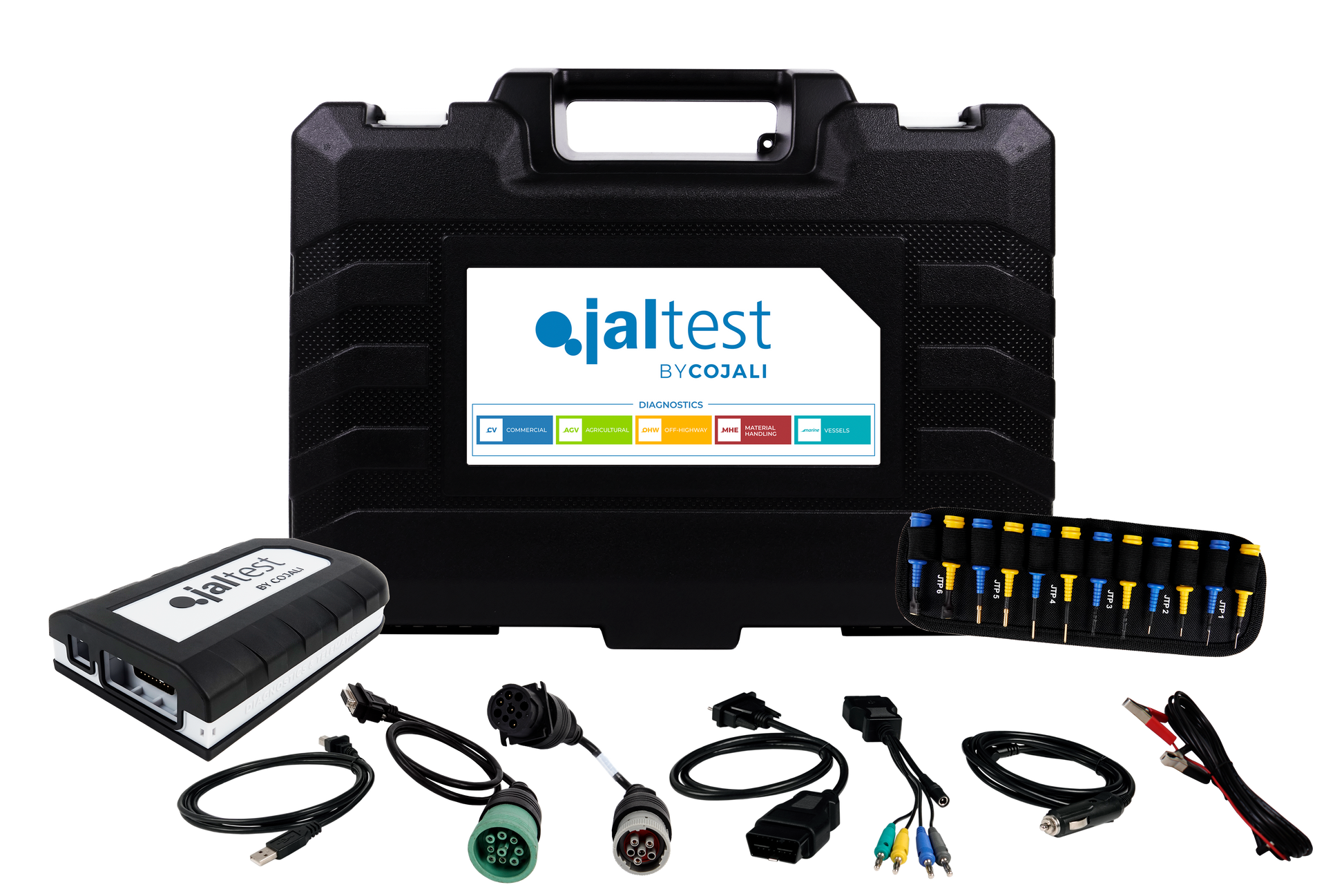 Jaltest MHE Kit with multipin, V9 Link, and connectors. Deutsch 6 pin