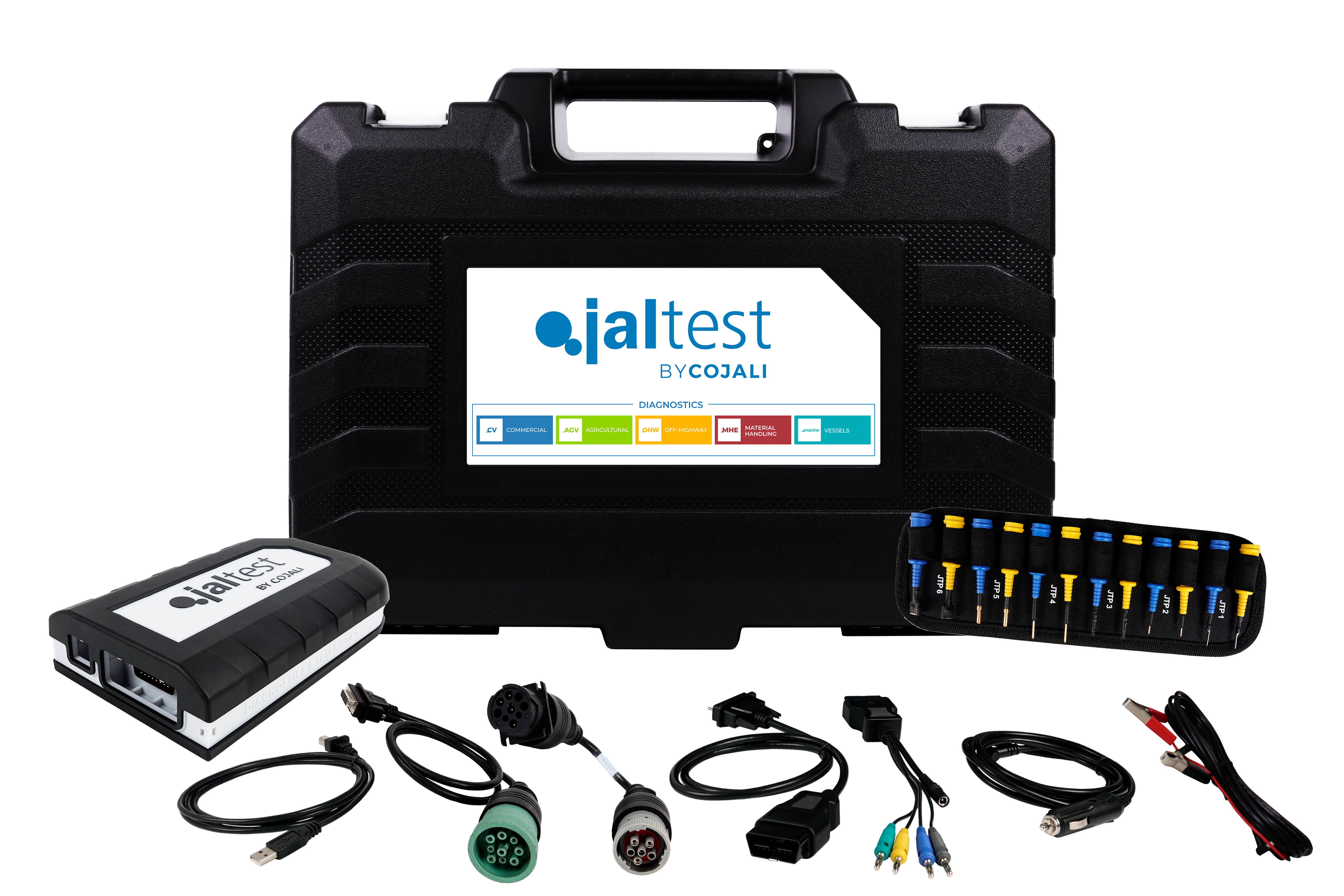Jaltest MHE Kit with multipin, V9 Link, and connectors. Deutsch 6 pin