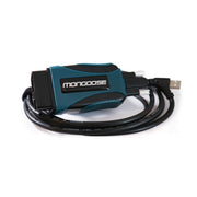 Close-up of Mongoose VCI device with rugged housing