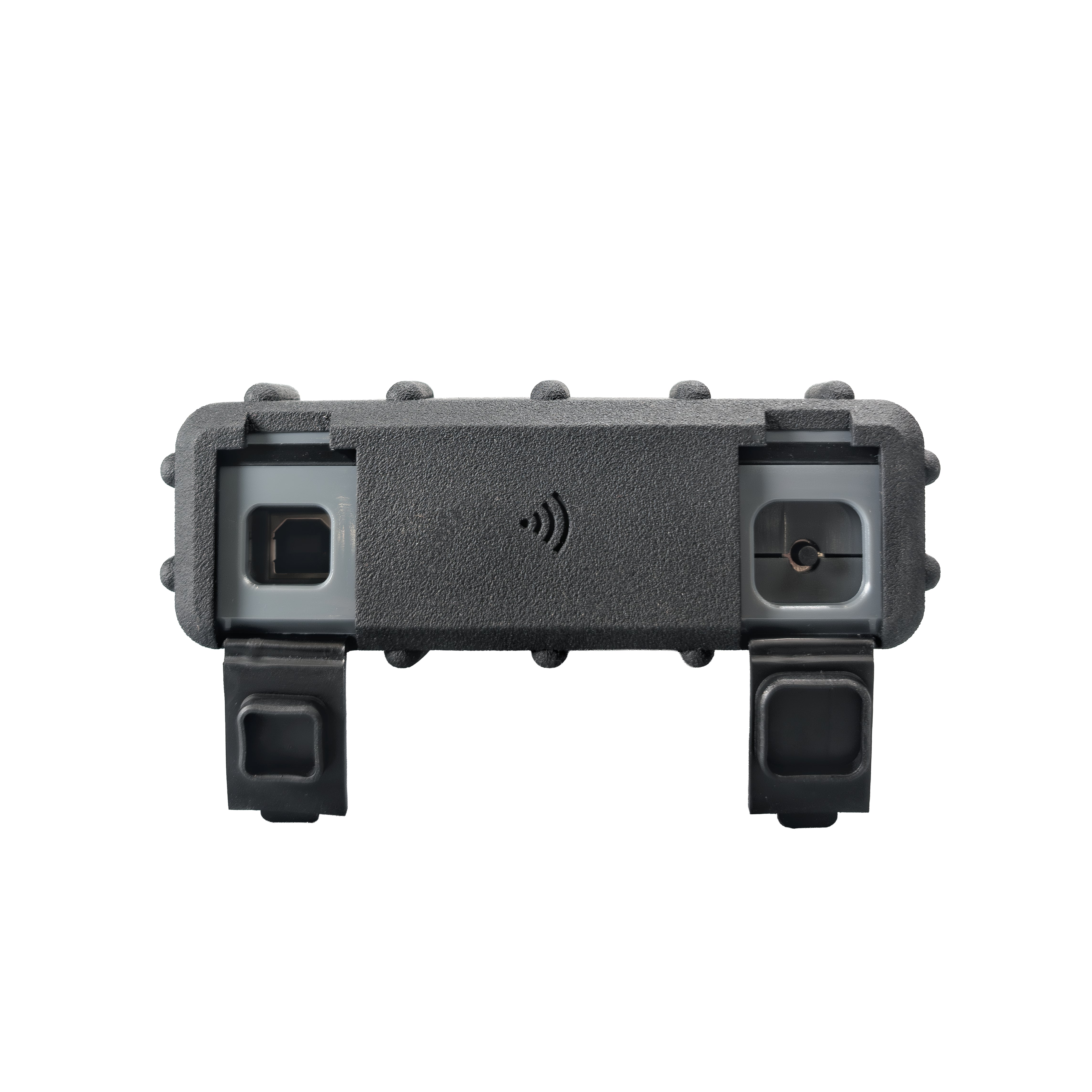 Bottom of the Nissan VI3 with USB connector and reset button.