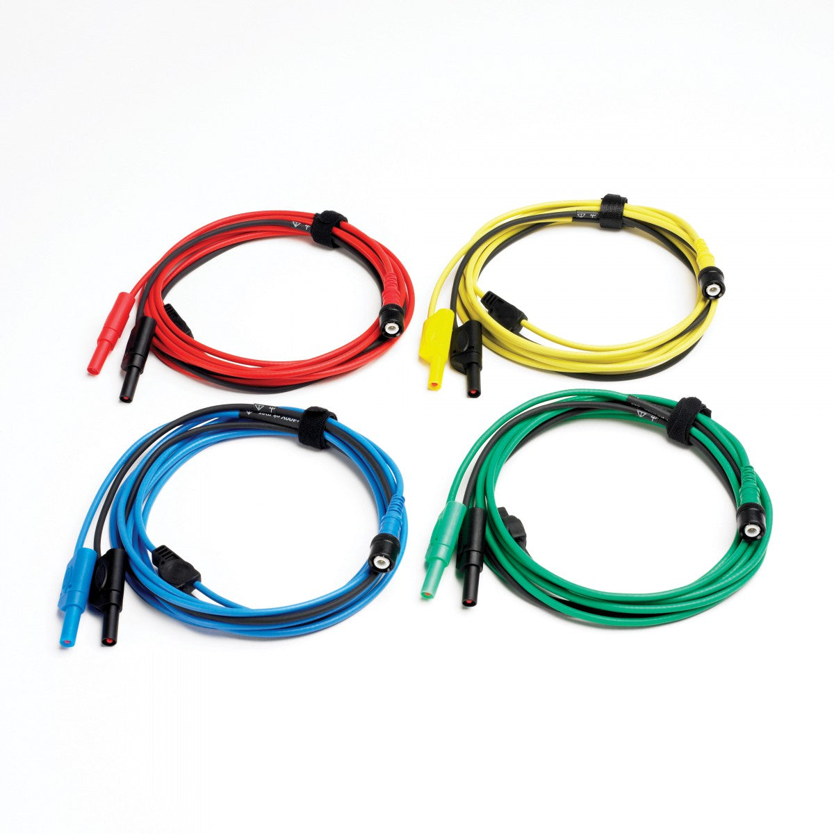 Set of four 5-meter Pico Premium Test Leads in red, black, green, and yellow.