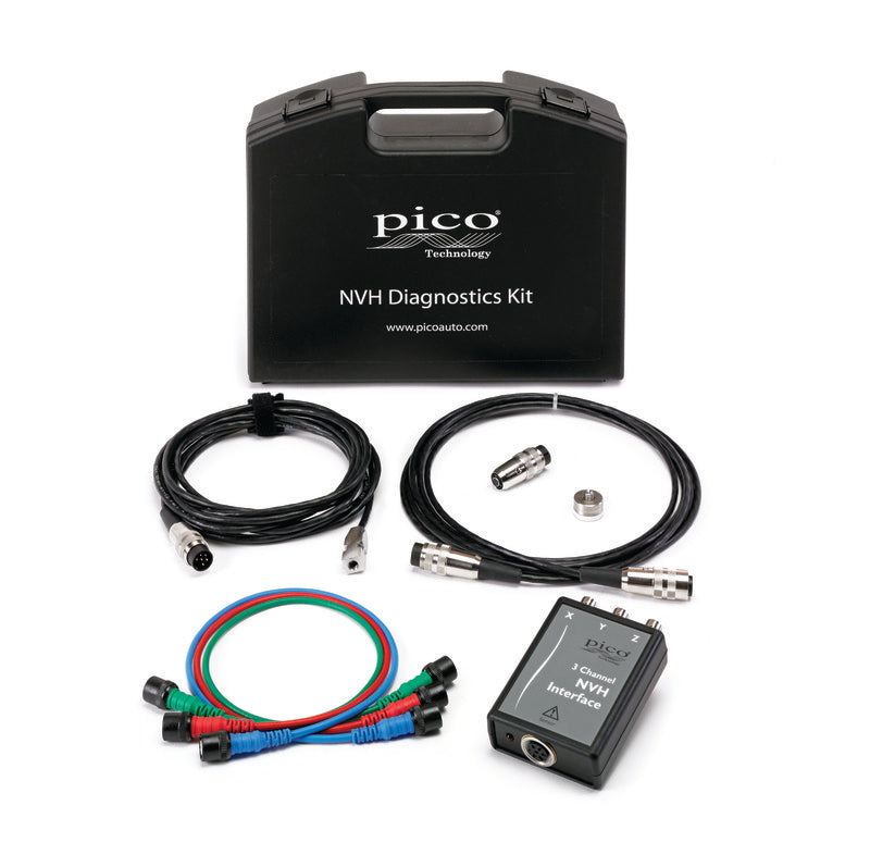 PQ126 Pico NVH Starter Kit with leads and interface out of the case.