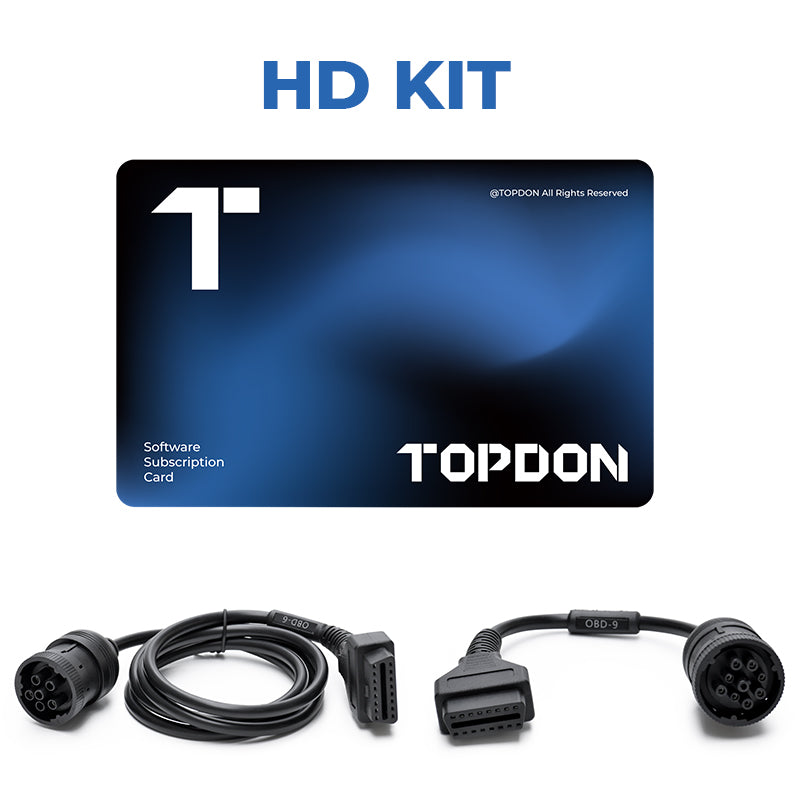 TOPDON Phoenix Max/ Smart HD Software Update with cables in front of the card.