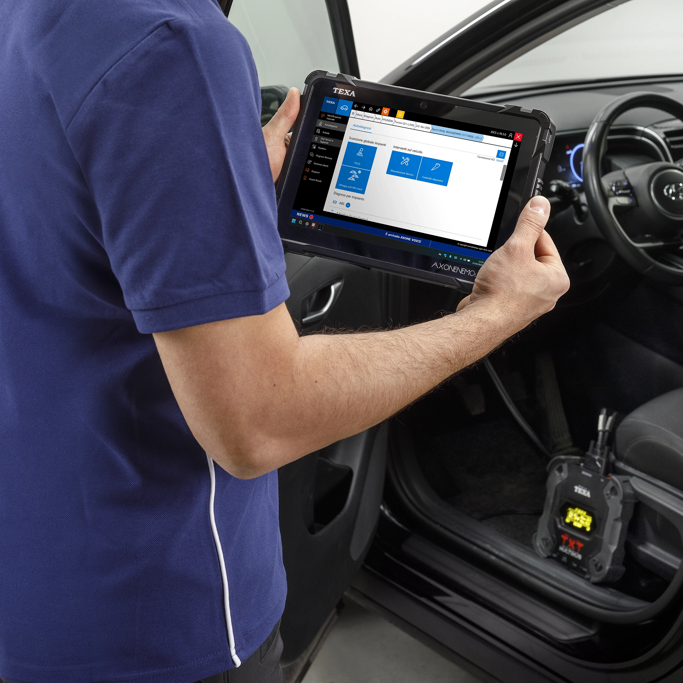 Axone Nemo Light interface screen showing diagnostics