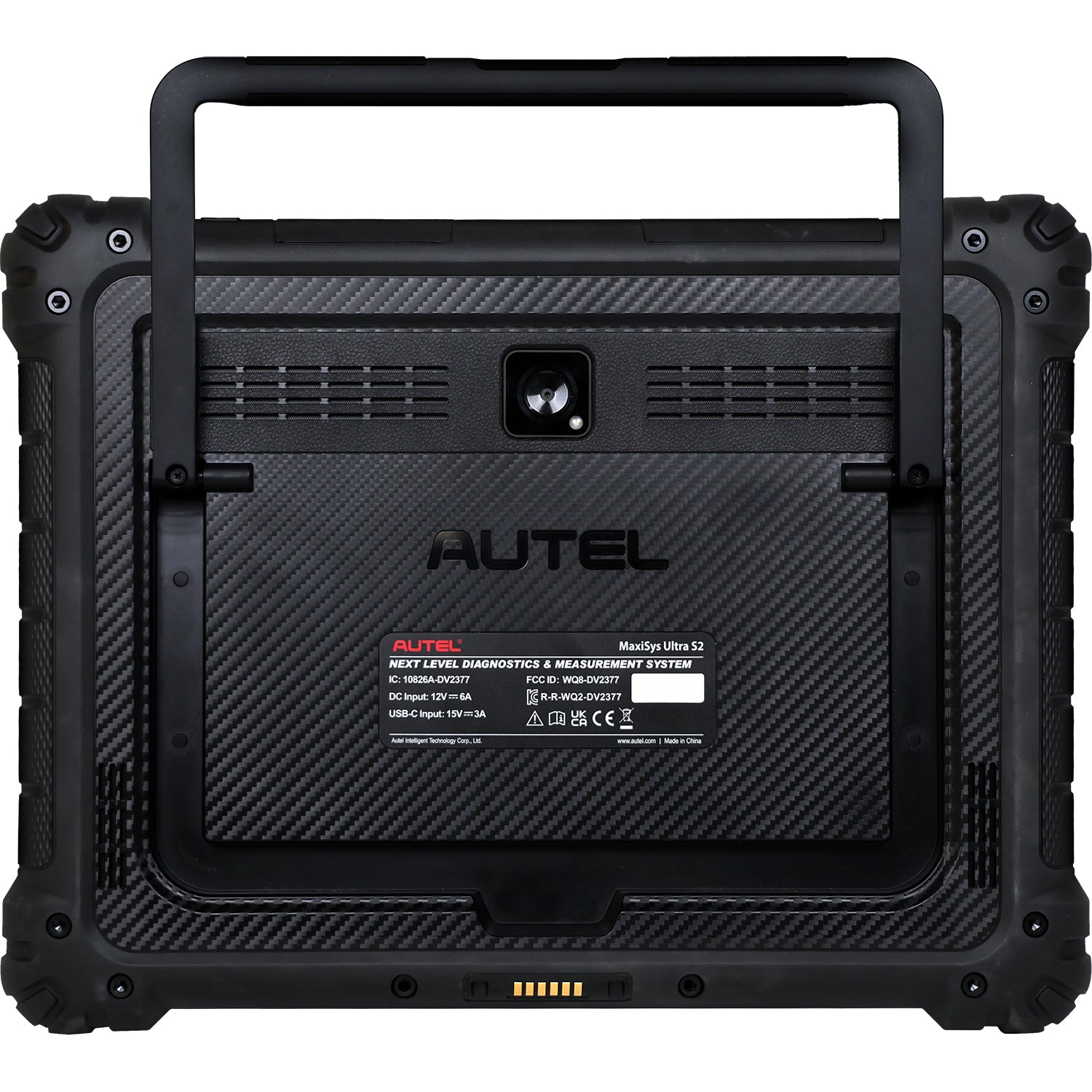 The back of the Ultra S2, there is a stand and handle lifted.