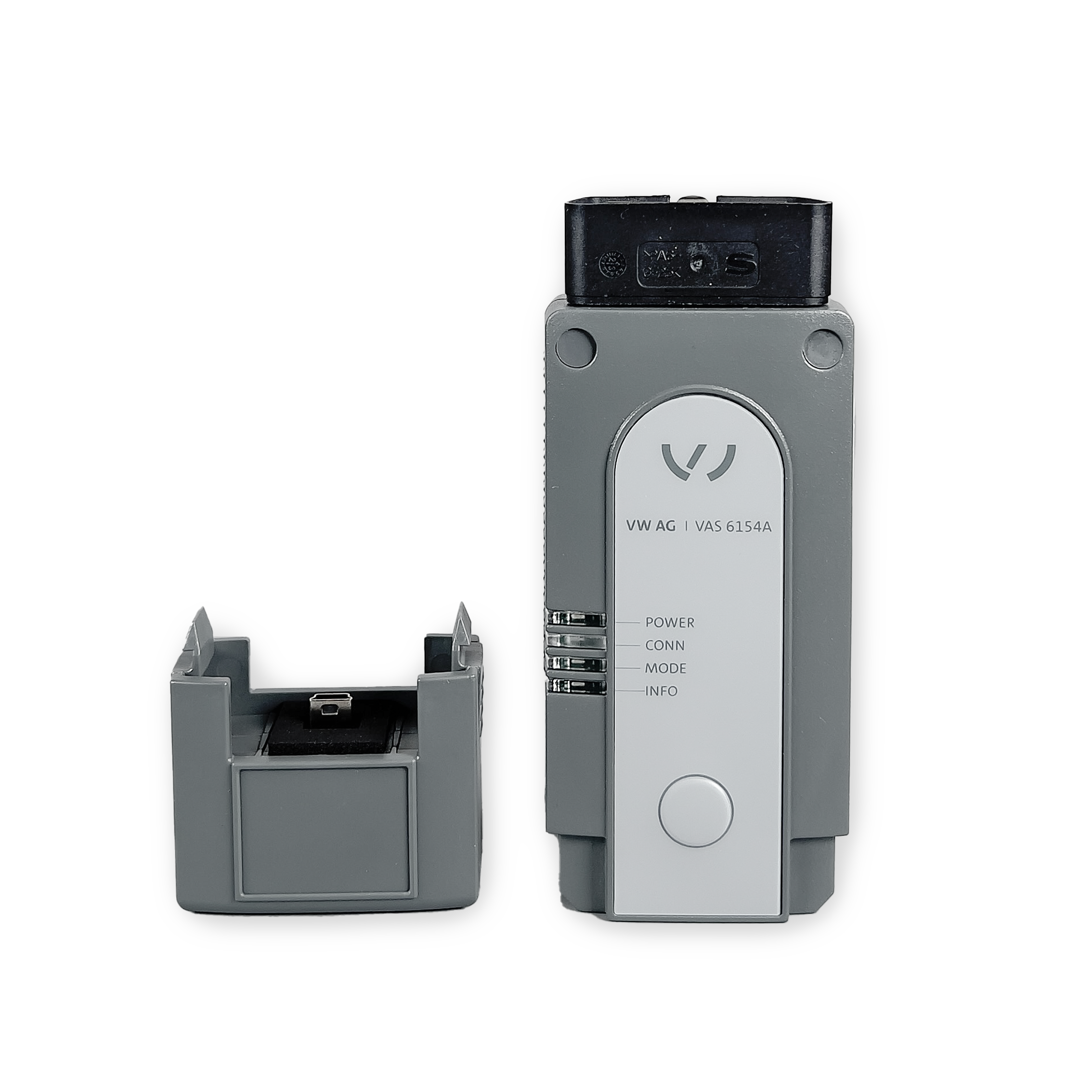 The VAS 6154A interface with attachment connector next to it.
